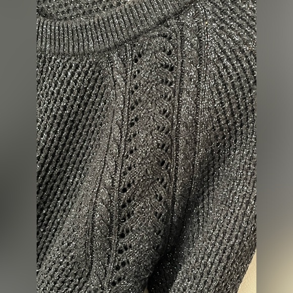 Women’s Ann Taylor Loft Black Sparkle Crew Tunic Knitted Sweater - Picture 3 of 14